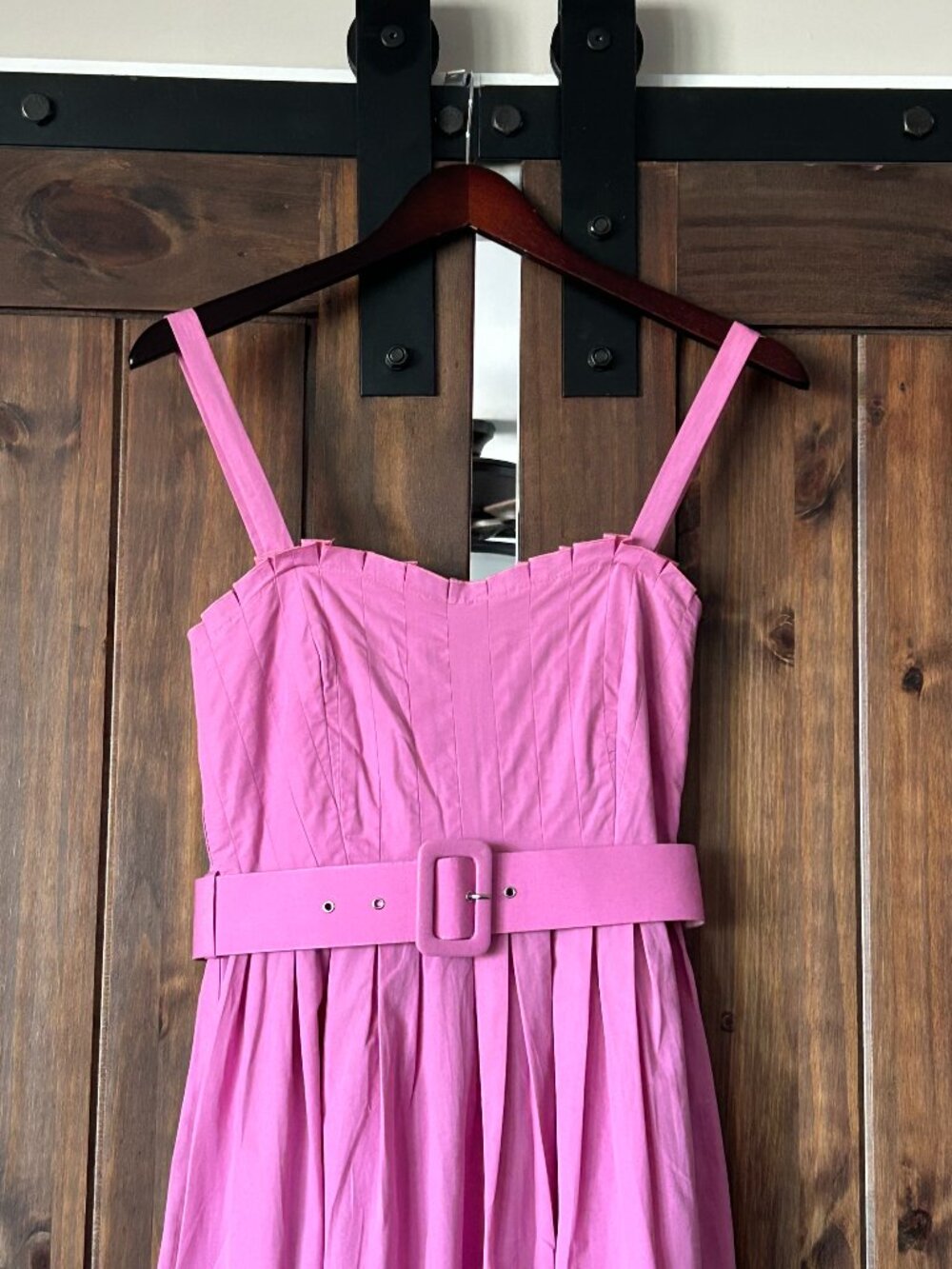 Zara Pink Belted Midi Dress - Picture 5 of 14
